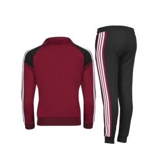 Спортен екип - черен, бордо с бели линии